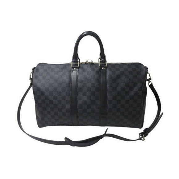 Louis Vuitton Keepall Bandouliere Boston Bag Damier Graphite Black - Picture 1 of 9